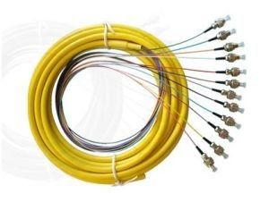 12 Çekirdekli FC / UPC Fiber Optik Pigtail LSZH Kablo ile 12 Renkli Fan Out Fiber Pigtail