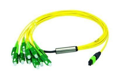 Depolama Alanı Ağı için SC / APC 12 Fibers MPO Breakout Kablosu Sarı Renk