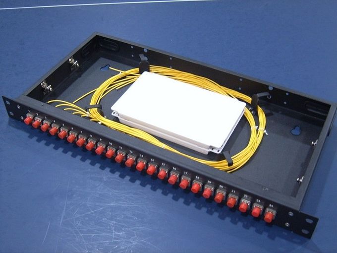 1U Sürgülü Yapıştırma Fiber Optik Yama Paneli Kablo Kılavuzu ile 1550nm Dalga Boyu