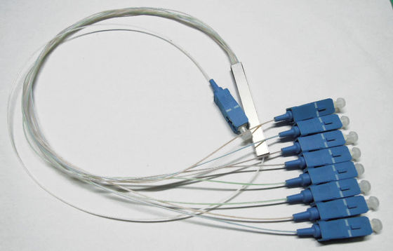 Çin FTTX / PON Ağları İçin 0.9mm Fiber Optik Kablo Ayırıcı, 1 × 8 PLC Fiber Ayırıcı Tedarikçi