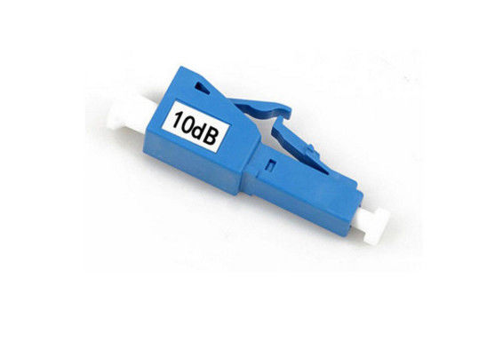 Çin Mavi LC 10DB Fiber Optik Zayıflatıcı Erkek, Plastik / Metal Muhafazalı Erkek Tedarikçi