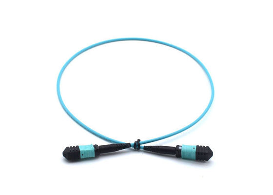 FTTH Telekom MPO Simpleks Patch Kablosu, Mavi 8 Çekirdek / 12 Çekirdekli Fiber Optik Kablo APC Parlatma Tedarikçi