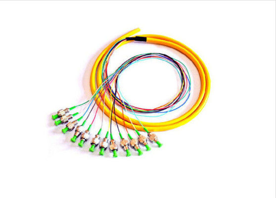FTTH Sistemi için 12 Çekirdek Tek Modlu Pigtail Fiber Optik Kablo FC / APC 2.0mm 1M Tedarikçi