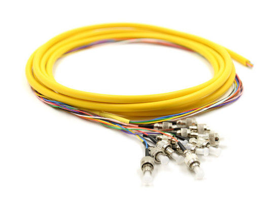 12 Çekirdekli FC / UPC Fiber Optik Pigtail LSZH Kablo ile 12 Renkli Fan Çıkışı Tedarikçi