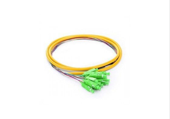 SM SX 0.9mm Jumper Kablo Pigtail, Fan Çıkışlı Tip Yüksek Sıcaklık Kararlılığında 12 Çekirdekli Kısa Pigtailler Tedarikçi